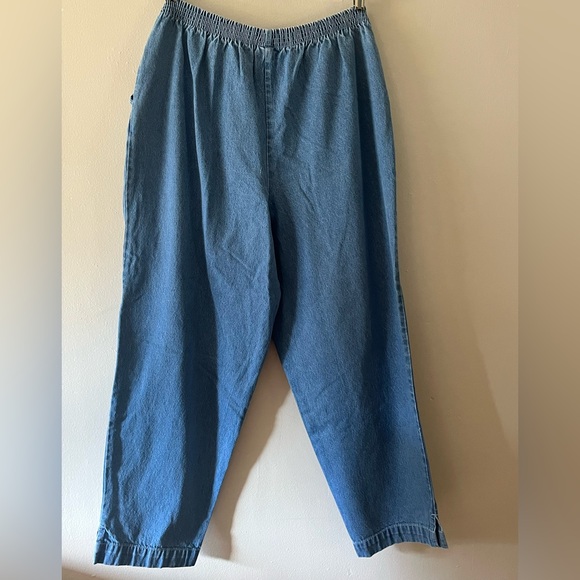 Blair Relaxed Fit Elastic Waist Blue Jeans Womens Large Petite - Picture 2 of 5